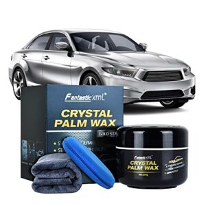 heyjoy solid ceramic coating crystal car wax kit polish wax quick easy removes deep scratches and stains with free waxing sponge and towel(200g)