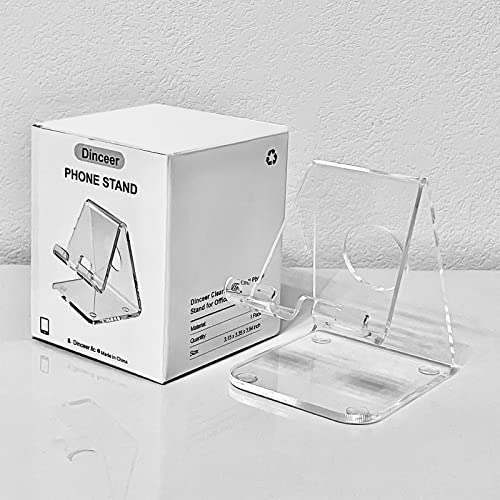 DesignComfort Acrylic Cell Phone Stand , Acrylic Phone Stand for Desk,Clear Phone Stand, Dock, Cradle, Compatible with Phone 13 Pro Max Mini 11 Xr 8 SE, Android Smartphone, Pad,Desk Accessories