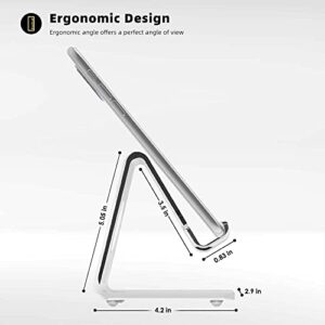 DesignComfort Acrylic Cell Phone Stand , Acrylic Phone Stand for Desk,Clear Phone Stand, Dock, Cradle, Compatible with Phone 13 Pro Max Mini 11 Xr 8 SE, Android Smartphone, Pad,Desk Accessories