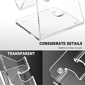 DesignComfort Acrylic Cell Phone Stand , Acrylic Phone Stand for Desk,Clear Phone Stand, Dock, Cradle, Compatible with Phone 13 Pro Max Mini 11 Xr 8 SE, Android Smartphone, Pad,Desk Accessories