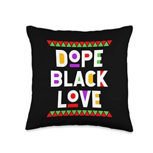 cool african american couple apparel dope black african heritage love proud brown race throw pillow, 16x16, multicolor