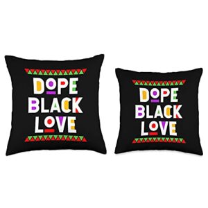 Cool African American Couple Apparel Dope Black African Heritage Love Proud Brown Race Throw Pillow, 16x16, Multicolor