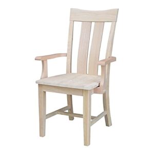 International Concepts Ava Unfinished Wood Arm Chair