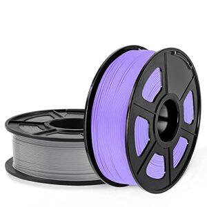 sunlu pla 3d printer filament, pla filament 1.75mm dimensional accuracy +/- 0.02 mm, 1 kg spool, pla gray+purple