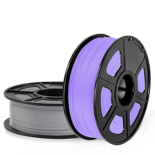 SUNLU PLA 3D Printer Filament, PLA Filament 1.75mm Dimensional Accuracy +/- 0.02 mm, 1 KG Spool, PLA Gray+Purple