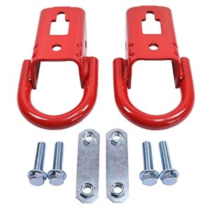 jdmspeed new towing hook red front pair fl3z17n808a fl37-17n808-a replacement for ford f-150 2015 2016 2017 2018 2019