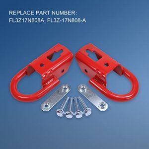 JDMSPEED New Towing Hook Red Front Pair FL3Z17N808A FL37-17N808-A Replacement For Ford F-150 2015 2016 2017 2018 2019