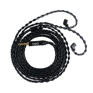 8-strand aluminum alloy cross braided headphone cable pink and black headphone upgrade replacement line mmcx/2pin/qdc/tfz/2.5mm-4.4mm to improve the sound quality headphone cable. (qdc, 3.5mm, black)