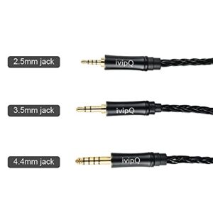 8-Strand Aluminum Alloy Cross Braided Headphone Cable Pink and Black Headphone Upgrade Replacement line MMCX/2Pin/QDC/TFZ/2.5mm-4.4mm to Improve The Sound Quality Headphone Cable. (QDC, 3.5mm, Black)
