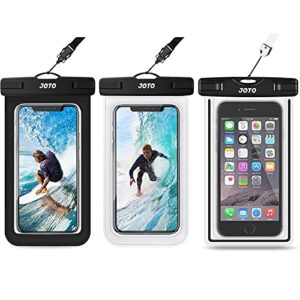 joto [2 pack universal waterproof pouch cellphone dry bag case for phones up to 7.0" bundle with universal waterproof case for phones up to 6.5"
