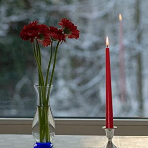 Hyoola Tall Taper Candles - 12 Inch Cherry Red Unscented Dripless Taper Candles - 10 Hour Burn Time - 12 Pack