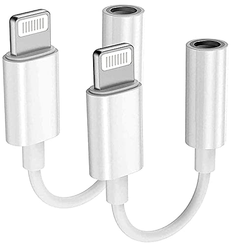 2 Pack [Apple MFi Certified] for iPhone 3.5mm Headphones Adapter, Lightning to 3.5 mm Headphone/Earphone Jack Converter Audio Aux Adapter Dongle for iPhone 12/11/SE 2020/XR/XS/X/8 7, Support iOS 14