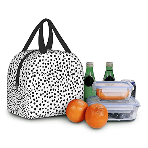 Algranben Polka Dot Lunch Bags for Teen Women Insulated Aesthetic Lunch Box Thermal Tote Cooler