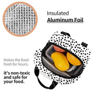 Algranben Polka Dot Lunch Bags for Teen Women Insulated Aesthetic Lunch Box Thermal Tote Cooler