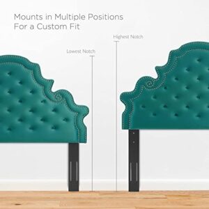 Modway Diana Tufted Performance Velvet Headboard, Full/Queen, Teal