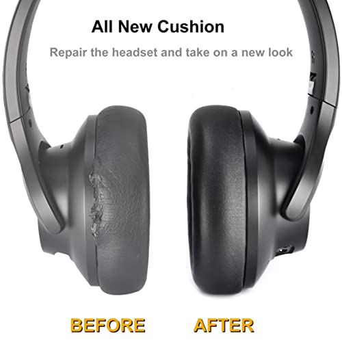 Life Q30 / Q35 Earpads - defean Replacement Ear Cushion Foam Cover Ear Pads Compatible with Anker Soundcore Life Q30 / Q35 BT Headphones, Softer Leather,High-Density Noise Cancelling Foam (Black)