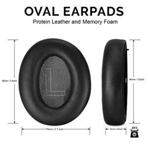 Life Q30 / Q35 Earpads - defean Replacement Ear Cushion Foam Cover Ear Pads Compatible with Anker Soundcore Life Q30 / Q35 BT Headphones, Softer Leather,High-Density Noise Cancelling Foam (Black)