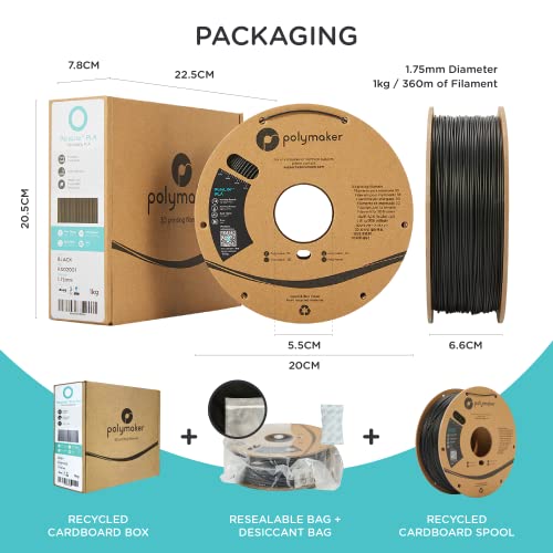 Polymaker Silk PLA Filament 1.75mm, Shiny Gold PLA 3D Printer Filament Silk 1kg - PolyLite 1.75 PLA Filament Silk Gold Filament 1.75mm Shiny PLA 3D Filament