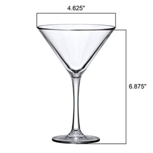 Amazing Abby - Vesper - 10-Ounce Plastic Martini Glasses (Set of 6), Plastic Cocktail Glasses, Reusable, BPA-Free, Shatter-Proof, Dishwasher-Safe, Perfect for Poolside, Outdoors, Camping, and More