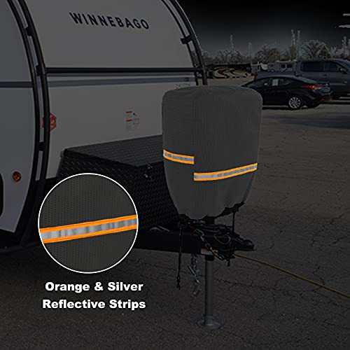 Electric Tongue Jack Cover Universal RV Electric Tongue Trailer Protective Cover Camper Accessories for Outside(14″H x 5″W x 10″D)