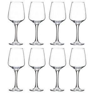 wine glasses set of 8, 12 oz classic red or white wine glass with stem, perfect for home, restaurant use, dishwasher safe