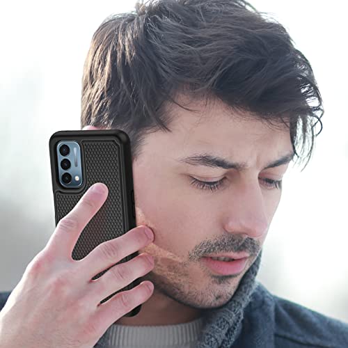 JXVM for OnePlus Nord N200 5G Case: Dual Layer Protective Heavy Duty Cell Phone Cover Shockproof Rugged with Non Slip Textured Back - Military Protection Bumper - 6.49inch (Black Black)