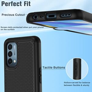 JXVM for OnePlus Nord N200 5G Case: Dual Layer Protective Heavy Duty Cell Phone Cover Shockproof Rugged with Non Slip Textured Back - Military Protection Bumper - 6.49inch (Black Black)