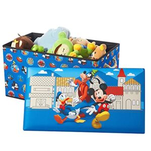 Disney Mickey Mouse Collapsible Toy Storage Bench and Ottoman, 14.5" H x 14.5" D x 25" L