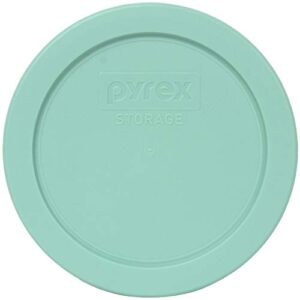 Pyrex 7200-PC Sea Glass Blue Round Plastic Food Storage Lid, Made in USA - 6 Pack