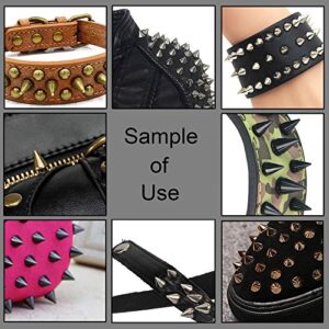 YORANYO 70 Sets Mixed Shape Spikes and Studs Assorted Sizes Spike Studs for Clothing Silver Color Screw Back Bullet Tree Studs and Spikes Rivet for Leather Craft Clothing Shoes Belts Bags Dog Collars