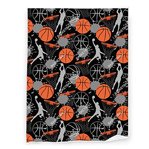 Basketball Soft Throw Blanket All Season Microplush Warm Blankets Lightweight Tufted Fuzzy Flannel Fleece Throws Blanket for Bed Sofa Couch