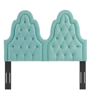 Modway Augustine Tufted Performance Velvet Headboard, Full/Queen, Mint