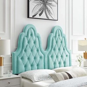 Modway Augustine Tufted Performance Velvet Headboard, Full/Queen, Mint