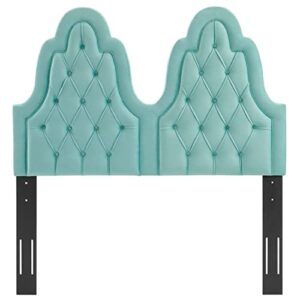 Modway Augustine Tufted Performance Velvet Headboard, Full/Queen, Mint