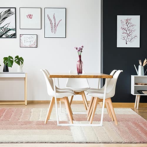 LUXE WEAVERS Lantanas Pink 5x7 Shag Geometric Area Rug, Modern, Stain Resistant, Plush Indoor Rugs