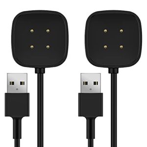 tusita magnetic charger compatible with fitbit versa 3 4 | sense 1 2 (not for versa 1 / versa 2 / versa lite) - 6ft. 2-pack