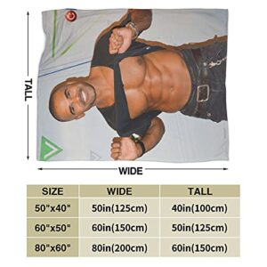 Shemar Moore Soft and Comfortable Warm Fleece Blanket for Sofa,Office Bed car Camp Couch Cozy Plush Throw Blankets Beach Blankets … (Black, 60"x50")