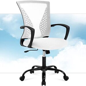 Home Office Chair Mesh Computer Chair Executive Mid Back Ergonomic Adjustable Desk Chair with Lumbar Armrest Support Modern Rolling Swivel Chair for Women&Men Adult