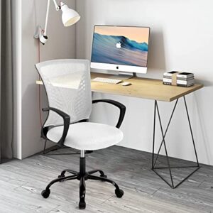 Home Office Chair Mesh Computer Chair Executive Mid Back Ergonomic Adjustable Desk Chair with Lumbar Armrest Support Modern Rolling Swivel Chair for Women&Men Adult