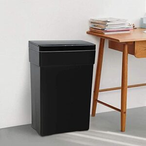 Kitchen Trash Can 2 Pack 13 Gallon Automatic Trash Cans Stainless Steel Trash Can Bathroom Touch Free Trash Can Anti-Fingerprint Trash Can for Bathroom, Powder Room, Bedroom,Black