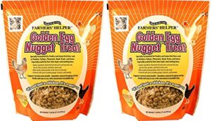 c and s 2 pack of farmer's helper golden egg nugget treat for chickens, 1.68 pounds