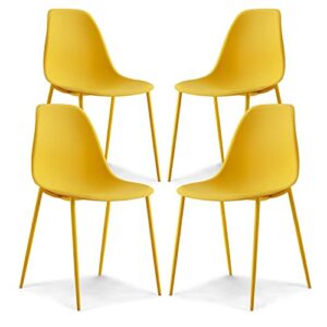 poly and bark isla chair in sunburst yellow (set of 4)