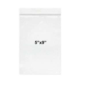 5x9 clear resealable zip lock bags- 100pc 1 mil for organization, supplies, closet, pantry, arts and crafts and food storages