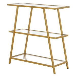 Yair 36'' Tall Rectangular Bookcase in Brass