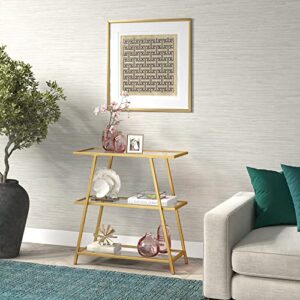 Yair 36'' Tall Rectangular Bookcase in Brass