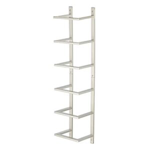 mDesign Modern Decorative Metal 5-Level Wall Mount Towel Rack Holder and Organizer for Storage of Bathroom Towels - Satin