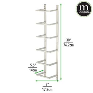 mDesign Modern Decorative Metal 5-Level Wall Mount Towel Rack Holder and Organizer for Storage of Bathroom Towels - Satin