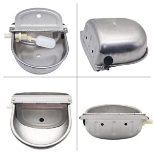 Automatic Cow Drinking Water Bowl, Stainless Steel Feeder Trough Dispenser Waterer for Pet Dog Horse Cattle Goat Sheep, with Float Ball Valves