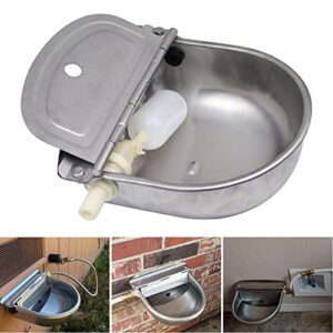 Automatic Cow Drinking Water Bowl, Stainless Steel Feeder Trough Dispenser Waterer for Pet Dog Horse Cattle Goat Sheep, with Float Ball Valves