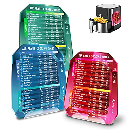 Air Fryer Cheat Sheet Magnets Cooking Guide, Air Fryer Magnetic Cheat Sheet Set Cooking Times Chart - Instant Vortex Air Fryer Accessories Oven Cooking Pot Temp Cookbooks (RGB)